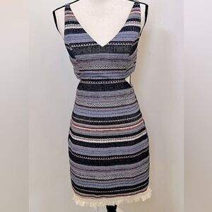 Venus cut out sleeveless tweed dress